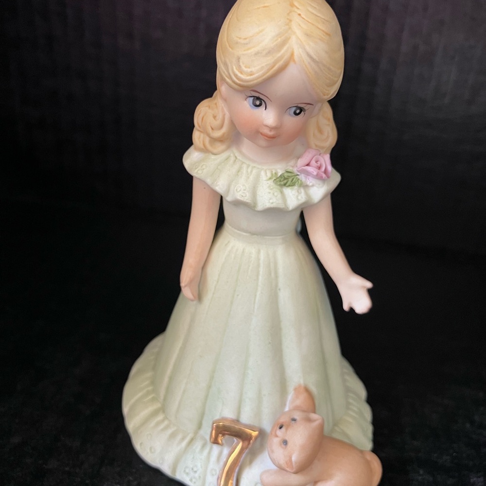 Enesco White Porcelain 'Growing Up' Birthday Girl Figurine Base -#7